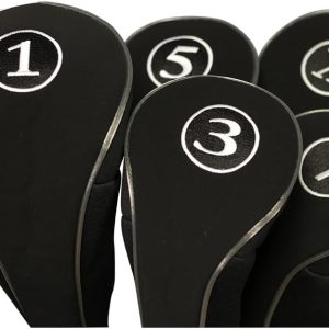 Black Golf Zipper Head Covers